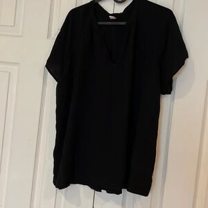 Old Navy black VNeck cotton comfy  shortsleeves blouse Sz XL